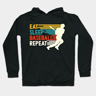 Eat Sleep Baseball Repeat Funny Baseball Players Hoodie